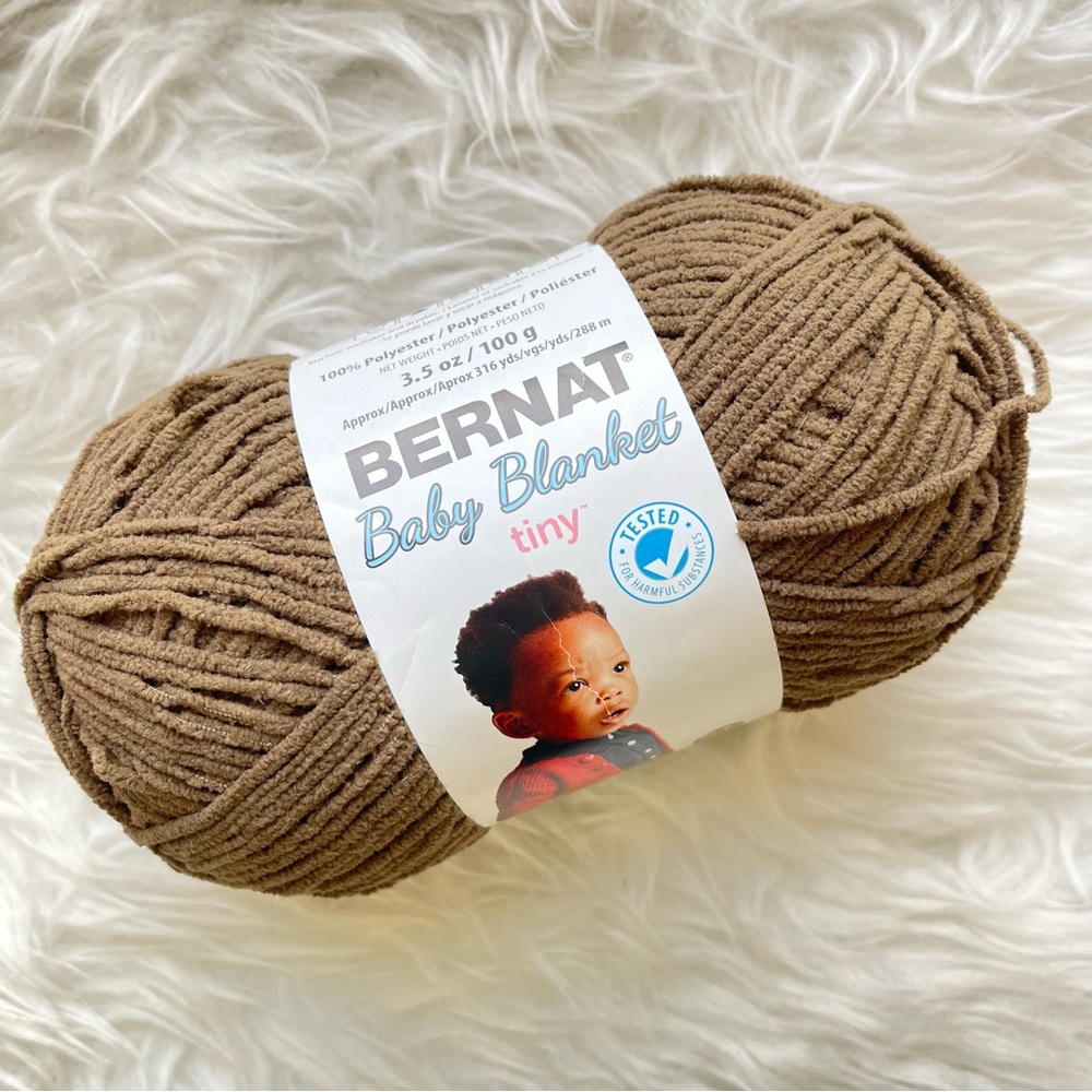 Bernat Baby Blanket Tiny Chenille Yarn Brown Bear
